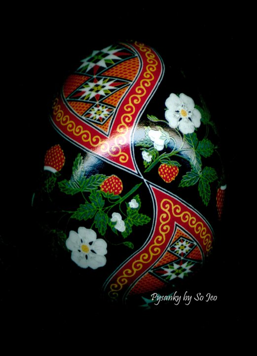 Strawberries Ukrainian Easter Egg Pysanky By So Jeo